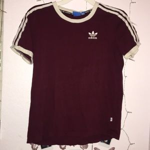 brugundy adidas top